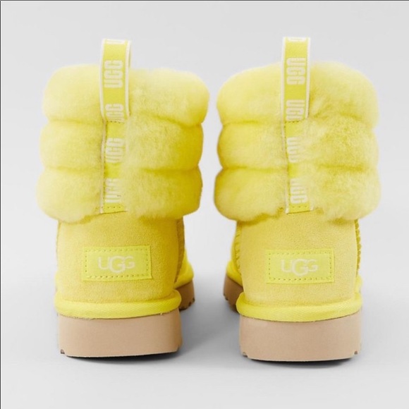 yellow ugg fluff boots